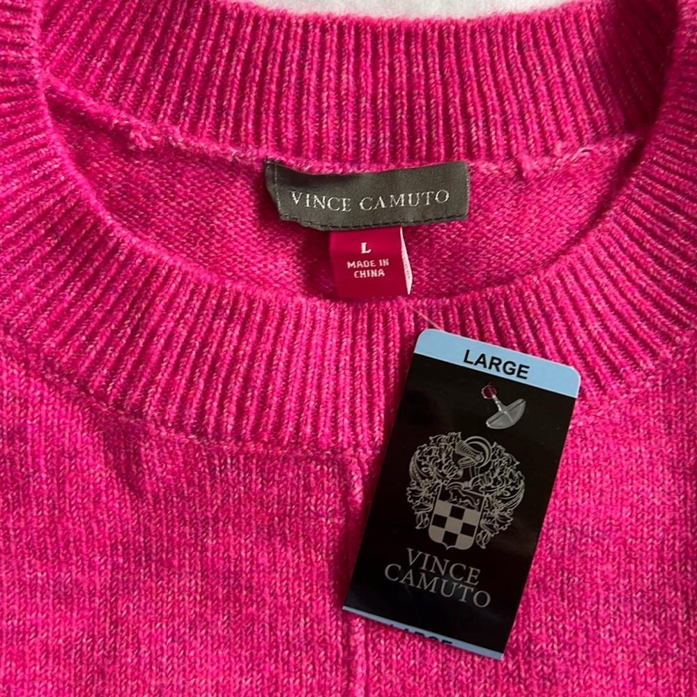 Vince Camuto Women’s Pink Crewneck Sweater Size L - Picture 4 of 7